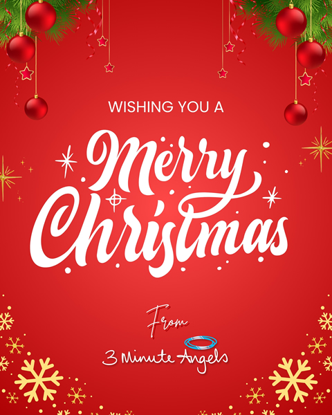 Merry Christmas 2025 from 3 Minute Angels